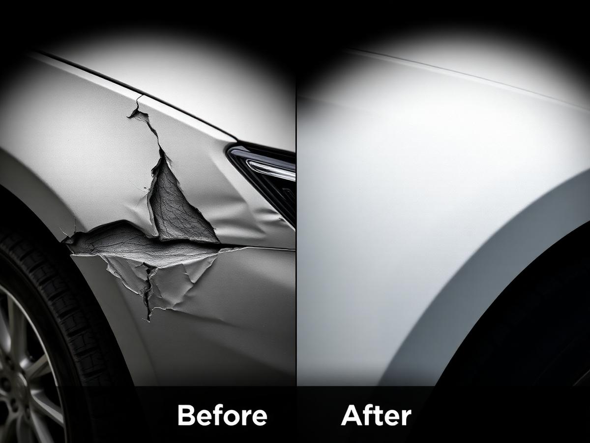 Before and after panel repair